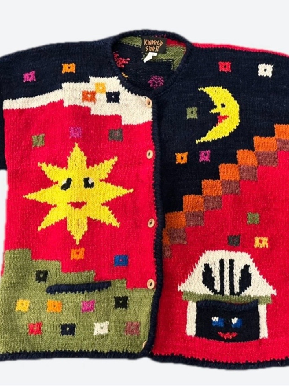 Vintage Graphic Knit Cardigan
